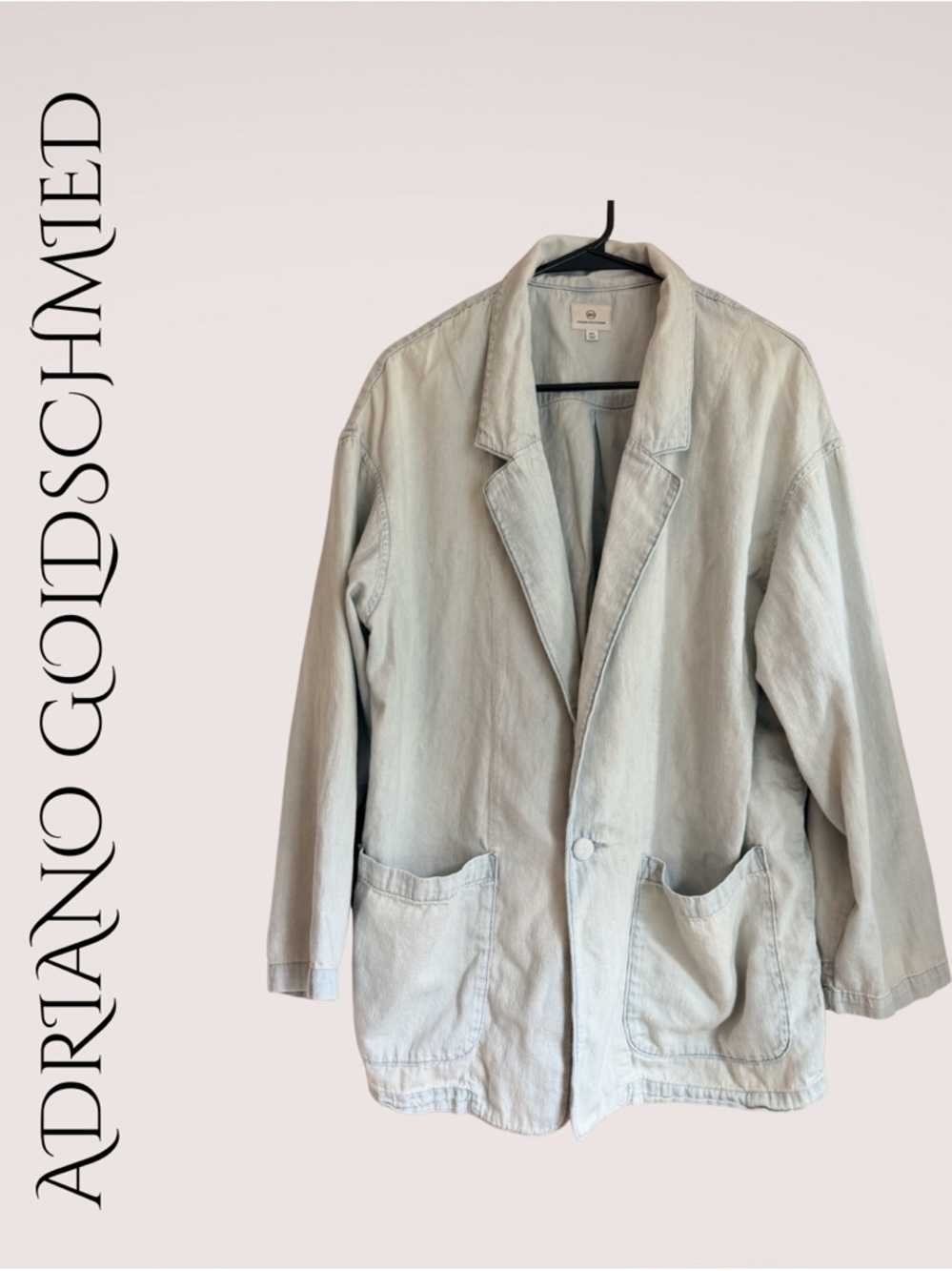 Ag Adriano Goldschmied Pale Blue Denim Blazer